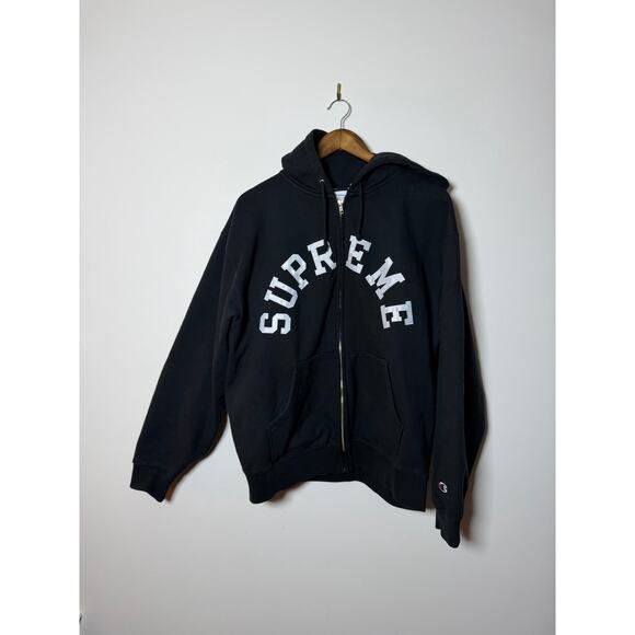 supreme champion zip up hooded sweatshirt